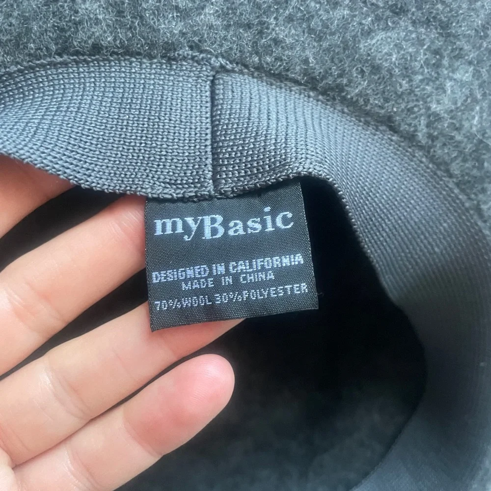 My Basic Wool Gray‎ Boho Women's Hat with Black Band Detail size L